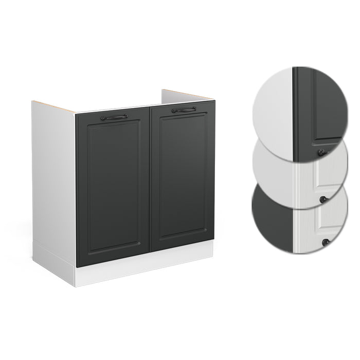 Vicco Mobile lavello cucina Antracite casa di campagna 80 cm senza piano di lavoro