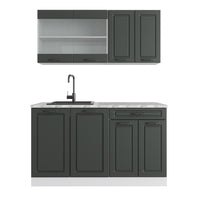 Vicco Cucina monoblocco Antracite casa di campagna/bianco 140 cm , PL Marmo