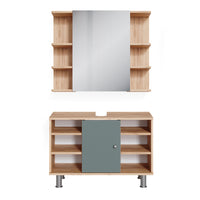 Vicco Set mobili bagno Verde 2 parti, mobile base 80 cm