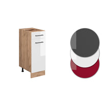 Vicco Mobiletto base per cucina Bianco lucido 30 cm PL Marmo