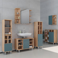 Vicco Set mobili bagno Verde 2 parti, mobile base 80 cm