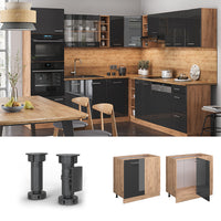 Vicco Mobile ad angolo cucina Antracite lucido 86 cm senza piano di lavoro