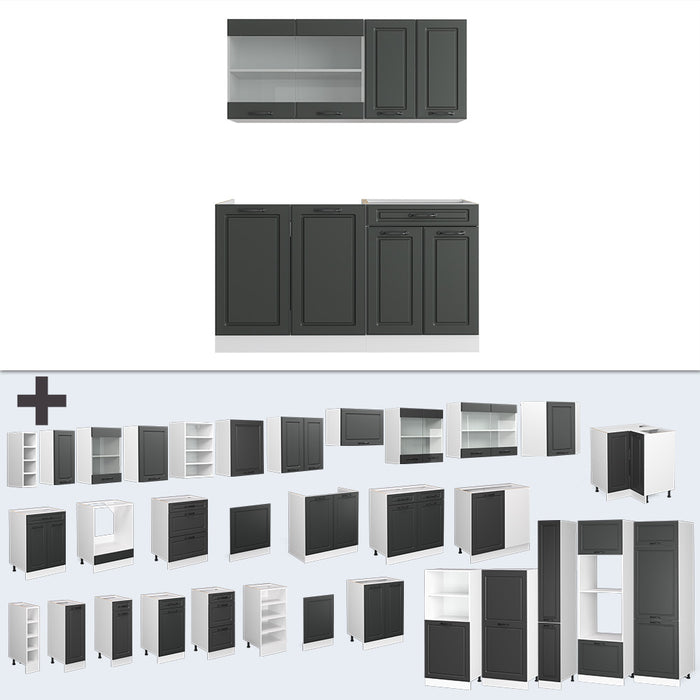 Vicco Cucina monoblocco Antracite casa di campagna/bianco 140 cm , PL Antracite