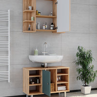 Vicco Set mobili bagno Verde 2 parti, mobile base 80 cm