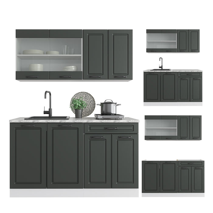 Vicco Cucina monoblocco Antracite casa di campagna/bianco 140 cm , PL Antracite