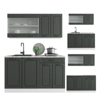 Vicco Cucina monoblocco Antracite casa di campagna/bianco 140 cm , PL Rovere