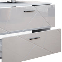 Vicco Set mobili bagno Bianco lucido 4 parti, con cassettiera e colonna