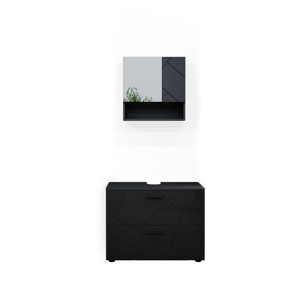 Vicco Set mobili bagno Antracite lucido 2 parti