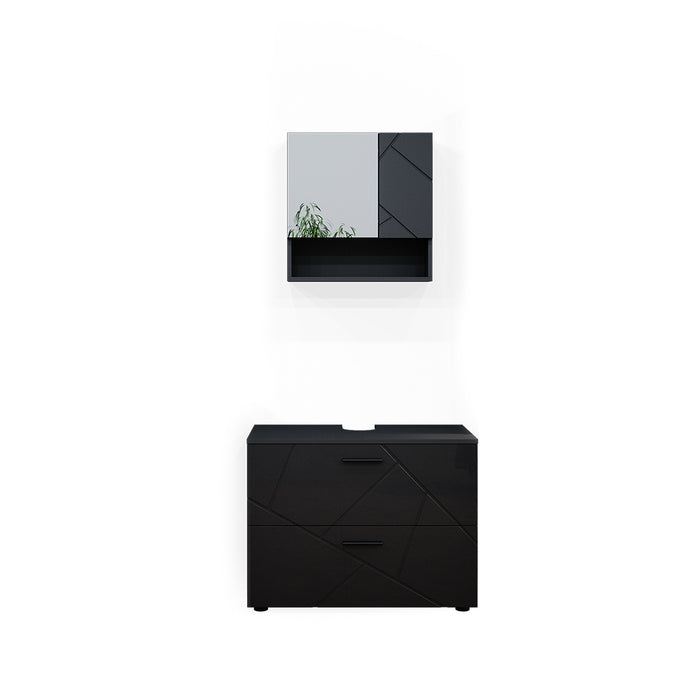 Vicco Set mobili bagno Antracite lucido 2 parti