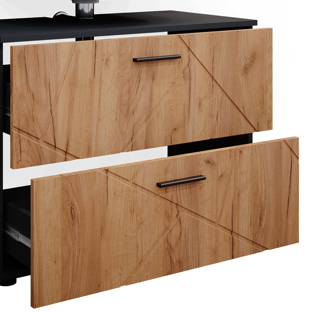 Vicco Set mobili bagno Quercia dorata/antracite 2 parti