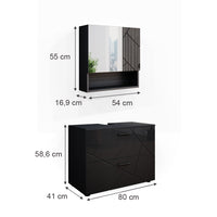 Vicco Set mobili bagno Antracite lucido 2 parti