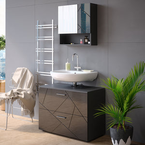 Vicco Set mobili bagno Antracite lucido 2 parti