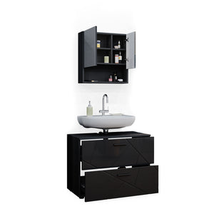 Vicco Set mobili bagno Antracite lucido 2 parti