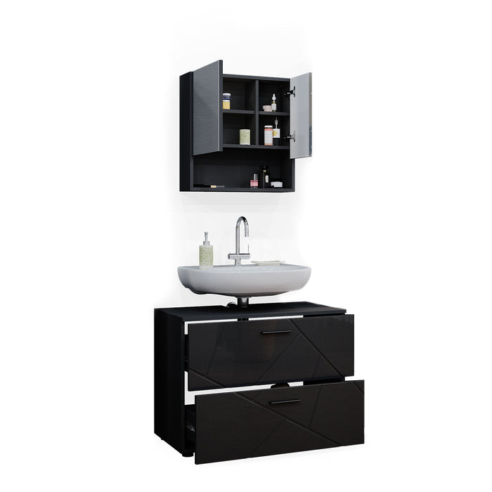 Vicco Set mobili bagno Antracite lucido 2 parti