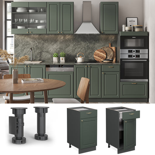 Vicco Mobiletto base per cucina Verde-oro Country House 40 cm , PL Antracite