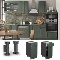 Vicco Mobiletto base per cucina Verde-oro Country House 40 cm senza piano di lavoro