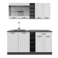 Vicco Cucina completa Bianco casa di campagna/antracite 160 cm , PL Antracite