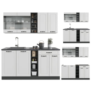 Vicco Cucina completa Bianco casa di campagna/antracite 160 cm , PL Antracite