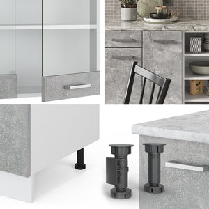 Vicco Cucina componibile Cemento/Bianco 240 cm , PL Marmo