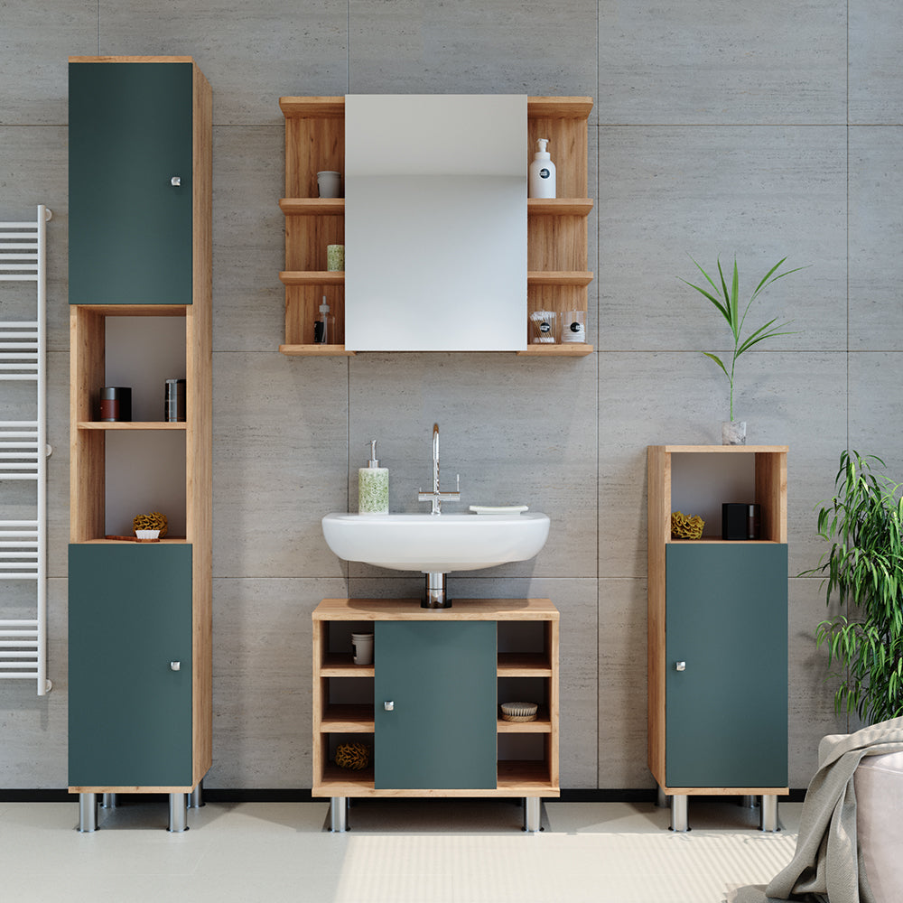 Vicco Set mobili bagno Verde 2 parti