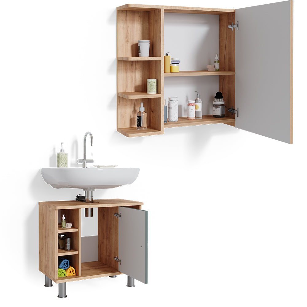 Vicco Set mobili bagno Verde 2 parti