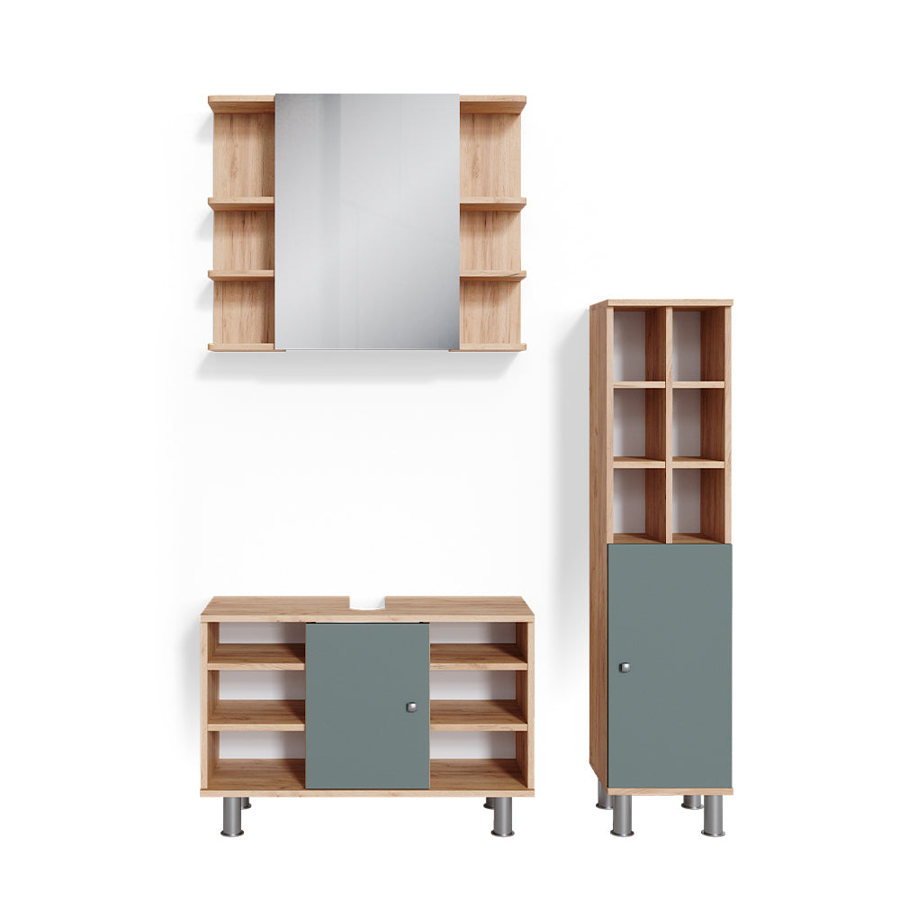 Vicco Set mobili bagno Verde 3 pezzi, base 80 cm