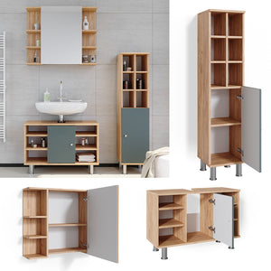 Vicco Set mobili bagno Verde 3 pezzi, base 80 cm