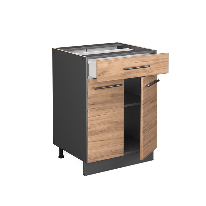 Vicco Mobiletto base per cucina Quercia dorata 60 cm con cassetto, PL Rovere