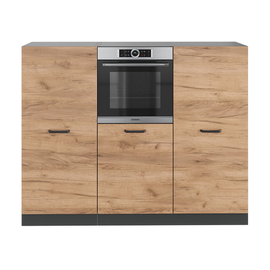 Vicco Cucine componibili piccole Quercia dorata/antracite 180 cm senza piano di lavoro