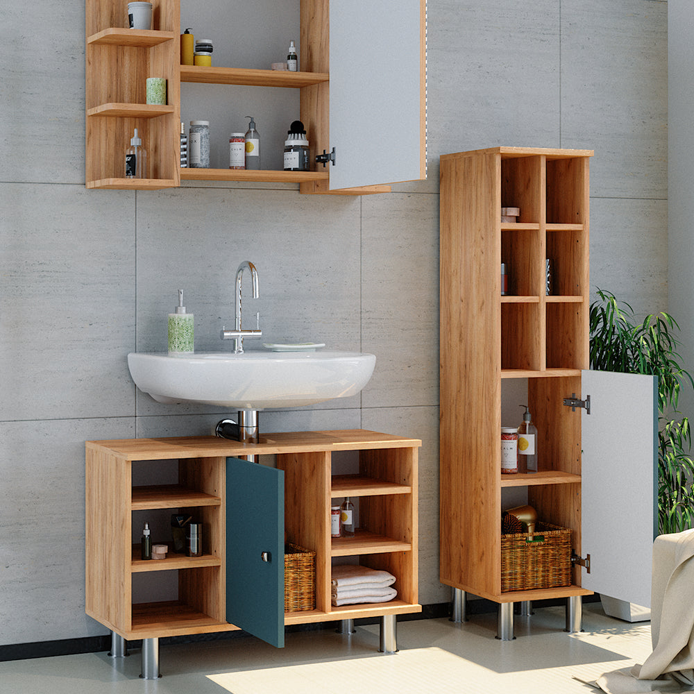 Vicco Set mobili bagno Verde 3 pezzi, base 80 cm