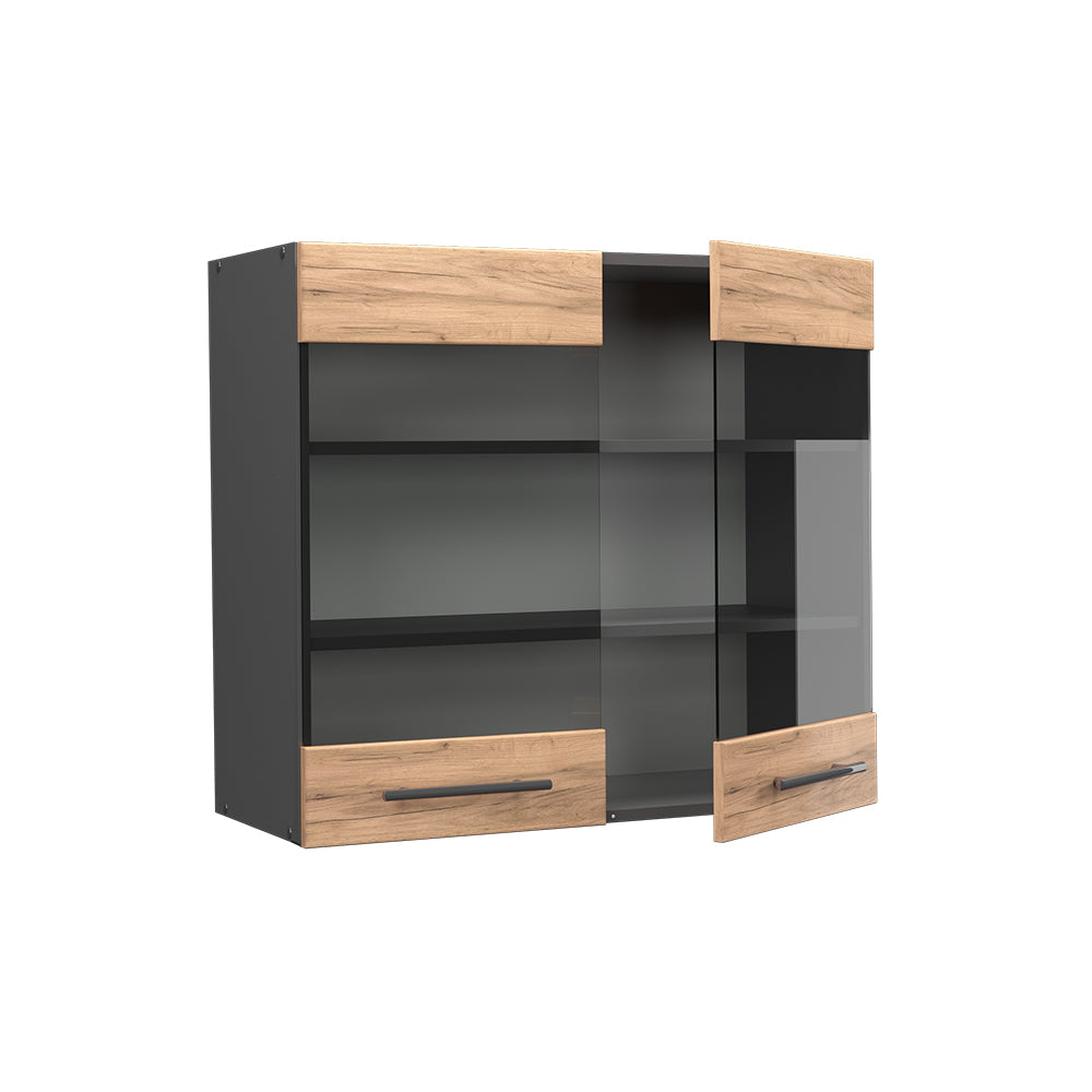 Vicco Mobile da cucina in vetro Quercia dorata 80 cm