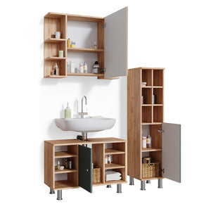 Vicco Set mobili bagno Verde 3 pezzi, base 80 cm