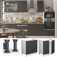 Vicco Mobile lavello cucina Antracite-oro 80 cm , PL Marmo