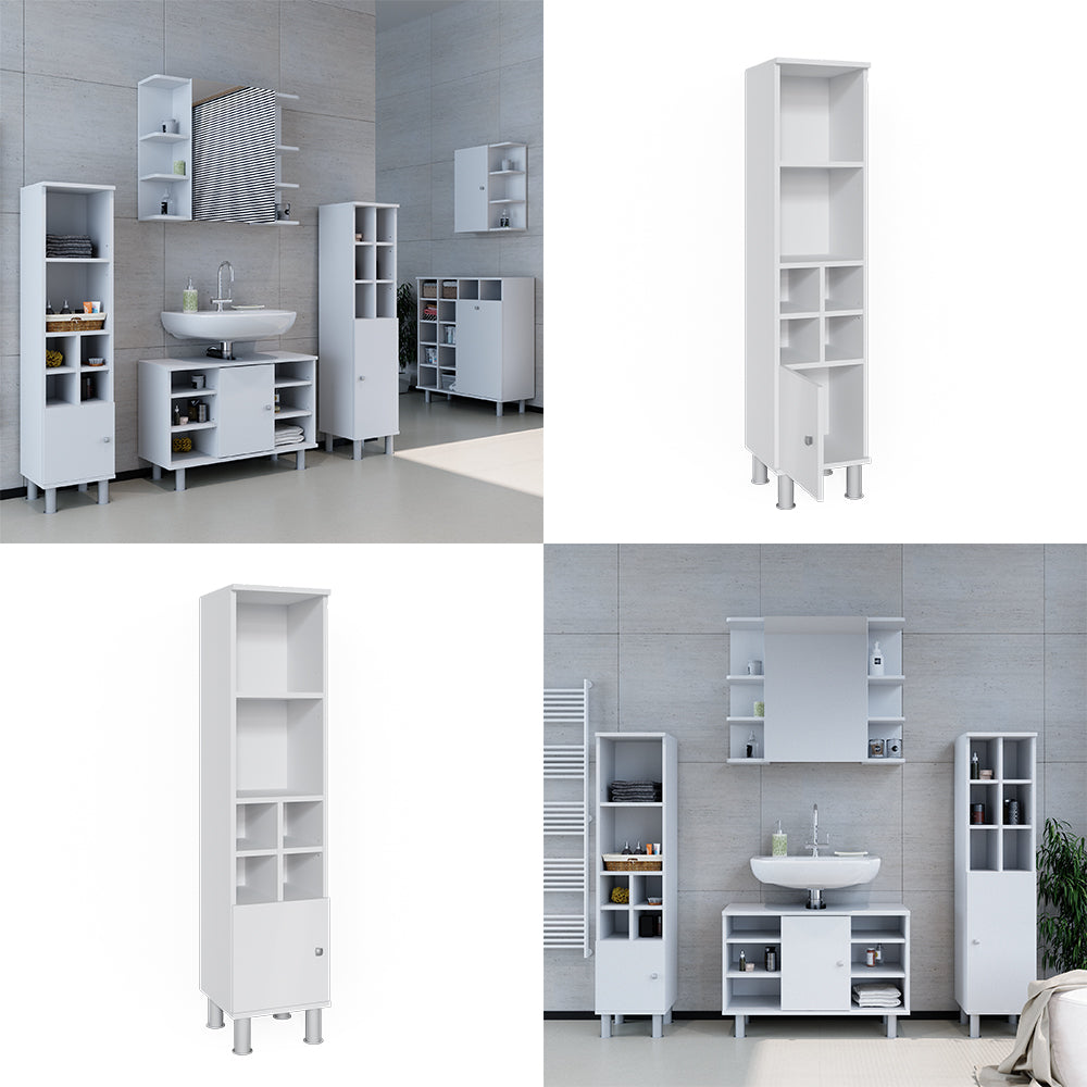 Vicco Mobiletto bagno Bianco 30 x 130.6 cm porta piccola