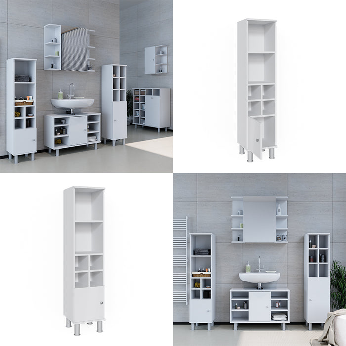 Vicco Mobiletto bagno Bianco 30 x 130.6 cm porta piccola