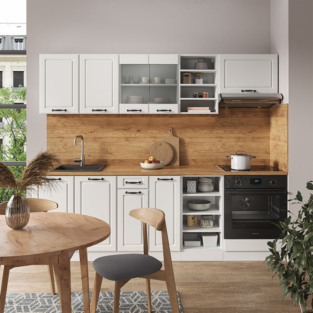 Vicco Cucina componibile Casa di campagna bianca/bianco 240 cm senza piano di lavoro