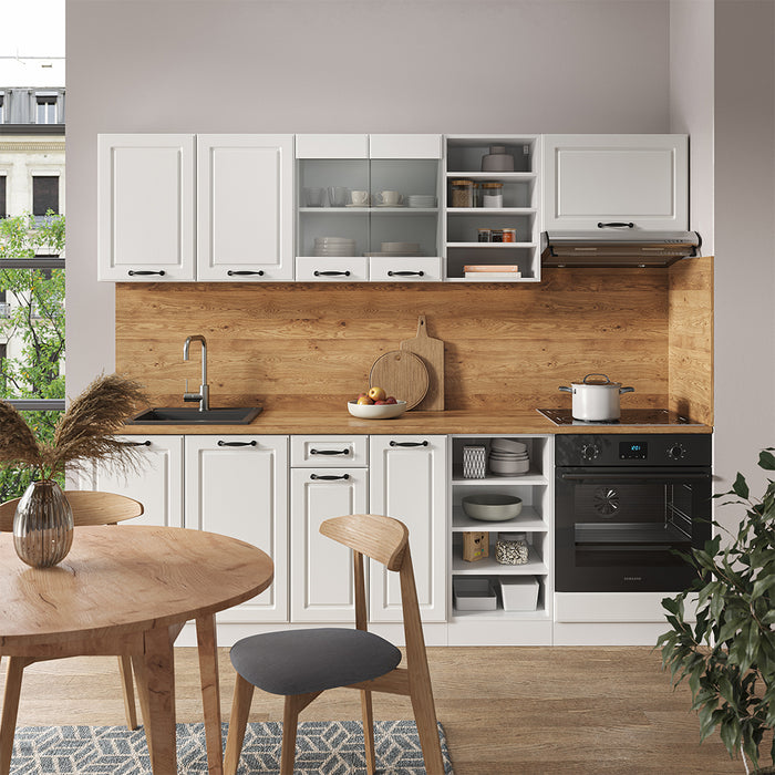 Vicco Cucina componibile Casa di campagna bianca/bianco 240 cm senza piano di lavoro