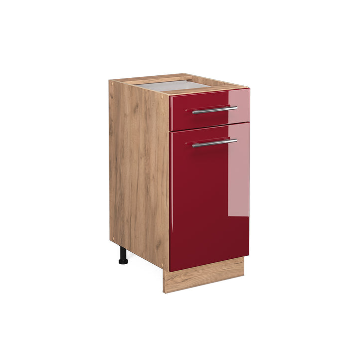 Vicco Mobiletto base per cucina Rosso bordeaux lucido 40 cm senza piano di lavoro
