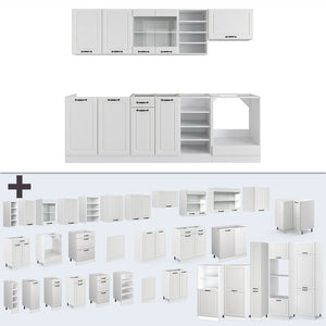 Vicco Cucina componibile Casa di campagna bianca/bianco 240 cm senza piano di lavoro