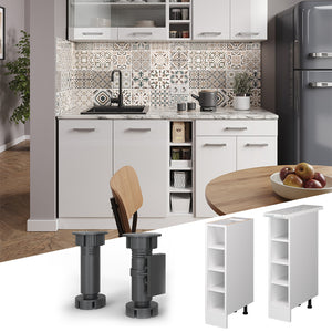 Vicco Scaffale da cucina Bianco 20 cm senza piano di lavoro