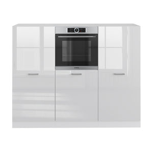 Vicco Cucine componibili piccole Bianco lucido/bianco 180 cm senza piano di lavoro