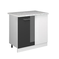 Vicco Mobile ad angolo cucina Antracite lucido 86 cm , PL Marmo