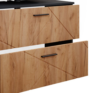 Vicco Set mobili bagno Quercia dorata/antracite 3 pezzi, con base 80 cm