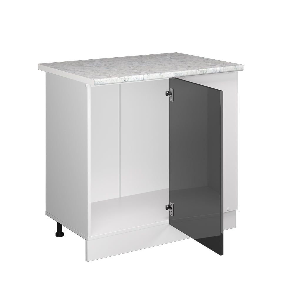 Vicco Mobile ad angolo cucina Antracite lucido 86 cm , PL Marmo