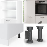Vicco Cucine componibili piccole Bianco lucido/bianco 180 cm senza piano di lavoro