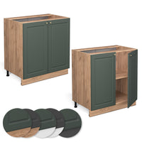 Vicco Mobiletto base cucina Verde-oro Country House 80 cm con ripiano, PL Marmo