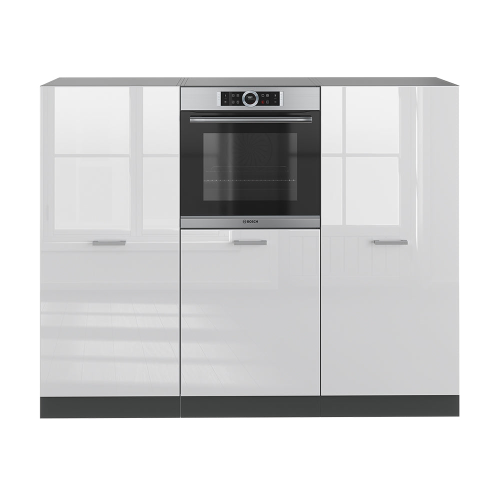 Vicco Cucine componibili piccole Bianco lucido/antracite 180 cm senza piano di lavoro