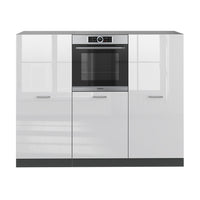 Vicco Cucine componibili piccole Bianco lucido/antracite 180 cm senza piano di lavoro