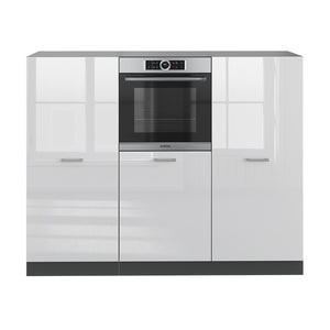 Vicco Cucine componibili piccole Bianco lucido/antracite 180 cm senza piano di lavoro