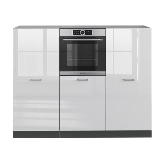 Vicco Cucine componibili piccole Bianco lucido/antracite 180 cm senza piano di lavoro